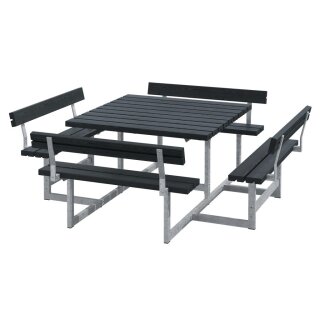 PLUS Picnic Kombimöbel m / 4 Rückenlehnen - 224 cm - Schwarz