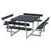 PLUS Picnic Kombimöbel m / 4 Rückenlehnen - 224 cm - Schwarz