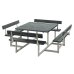 PLUS Picnic Kombimöbel m / 2 Rückenlehnen - 224 cm - ReTe x - Grau