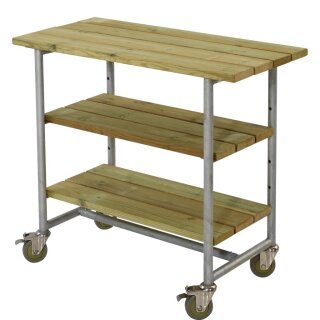 PLUS Urban Picknick Pflanz- / Grilltisch m / 2 Regalfächern - 100 cm - Druckimprägniert
