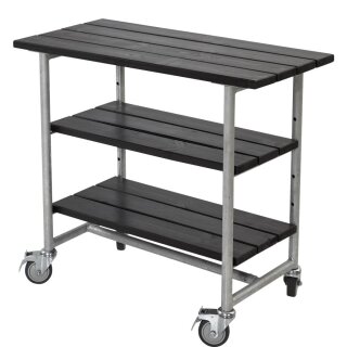 PLUS Urban Picknick Pflanz- / Grilltisch m / 2 Regalfächern - 100 cm - Schwartz