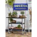 PLUS Urban Picknick Pflanz- / Grilltisch m / 2 Regalfächern - 100 cm - Schwartz