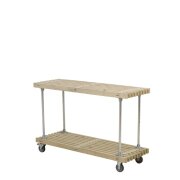 PLUS Latten Grill- / Anrichtetisch mit Rädern -138...