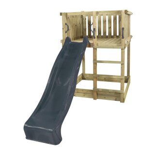 PLUS Play Spielturm inkl. Rutche Inkl. Grauschwarz Rutsche Druckimprägniert