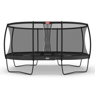 BERG Trampolin Oval Grand Champion Regular 470 Grey / grau + Sicherheitsnetz Deluxe
