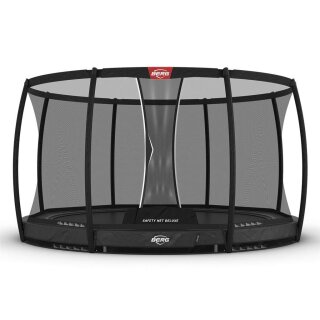 BERG Trampolin Rund 380 cm Elite InGround Grau + Netz Deluxe