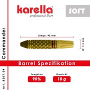 Karella Softdart Karella Commander, gold, 90% Tungsten, 18g