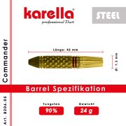 Karella Steeldart Karella Commander, gold, 90% Tungsten, 24g