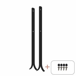 PLUS Universal Pfostenfuß 4×60 cm, feuerverzinkt inkl. Schrauben und Schutzkappen