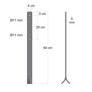 PLUS Universal Pfostenfuß 4×60 cm,...