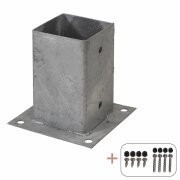 PLUS Cubic Pfostenfuss feuerverzinkt inkl. Schrauben und...