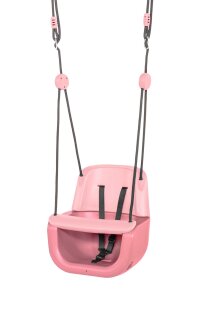 Dice Klettergerüst Zubehör Kunststoff Babyschaukel 3 in 1 Schaukel Rosa/ Hellrosa (Pastellfarbe)