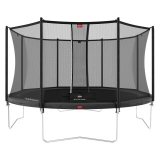 BERG Trampolin rund 380 cm grau mit Sicherheitsnetz Comfort Favorit Regular