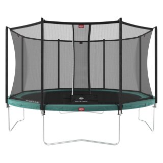 BERG Trampolin rund 430 cm grün mit Sicherheitsnetz Comfort Favorit Regular