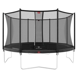 BERG Trampolin Favorit InGround 270 Grey + Sicherheitsnetz Comfort Airflow