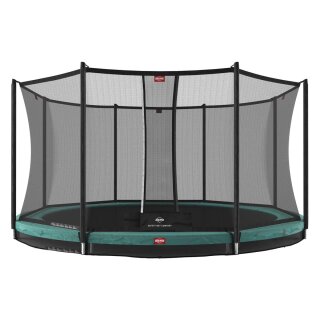 BERG Trampolin Favorit InGround 380 Green + Sicherheitsnetz Comfort Airflow
