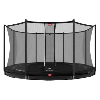 BERG Trampolin Favorit InGround 430 Black + Sicherheitsnetz Comfort Airflow